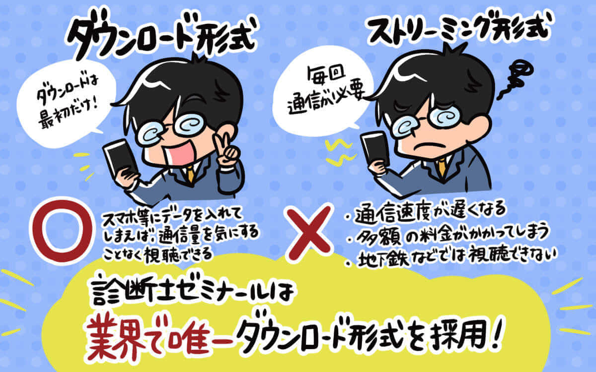 診断士ゼミナールは業界唯一のダウンロード形式